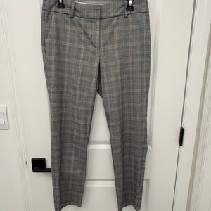 Talbots Hampshire  Plaid Straight-Leg Dress Pants - Gray Plaid